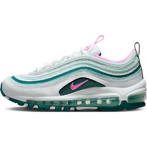 Nike Air Max 97 Big Kids’ Shoes (921522-118, White/Geode Teal/Jade Ice/Pink Spell) Size 5