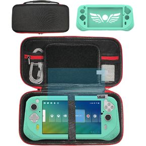 Silicone Cover and Carrying Case Compatible with Logitech G Cloud Gaming Handheld, Screen Protector for Logitech G Cloud Console Accessories (Black/Black)