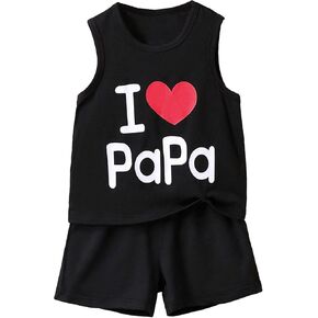 SweatyRocks Boy's Letter Print Round Neck Tank Tops Casual Sleeveless Vest Top