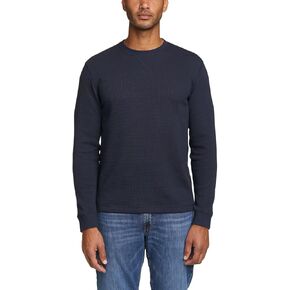 Eddie Bauer Thermal Crew Neck Long Sleeve Shirt (US, Alpha, Medium, Regular, Regular, Blue)