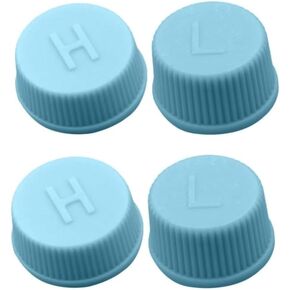 4Pcs Blue Replacement Valve Caps for Car Air Conditioning, Leakproof R134a AC System Charging Port Caps (High and Low Pressure) Valves, Low Pressure ac Cap, Low Pressure ac Cap, ac Caps for Cars