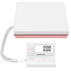 Postal Scales for Shipping, 110LB(50KG) Scale for Package, Three Functions: Tare,Mode and Hold, Individual Flexible Panel,with Manual and Adapter