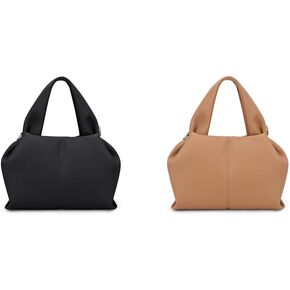 JQWYGB Mini Cloud Pouch Bag Dumpling Clutch Purse (Mini Black+Mini Brown)