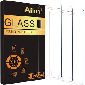 واقي شاشة Ailun لهاتف iPhone 8 Plus، 7 Plus، 6s Plus، 6 Plus، 5.5 بوصة 3 عبوات من الزجاج المقوى الصديق للبيئة