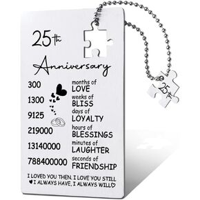 11 Year Anniversary Wallet Card Gifts for Him Husband, Engraved Metal Wallet Insert Card, 11th Wedding Anniversary Wallet Card Gift for Husband Wife YKA106