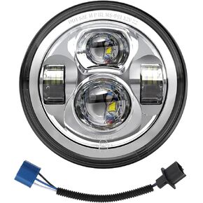 7 Inch LED Motorcycle Headlight DOT SAE Approved, Compatible with Harley Davidson Electra Glide,Road King,Street Glide,Ultra Classic,Heritage Softail,Fat Boy,Switchback,Ultra Limited,Tri,CVO