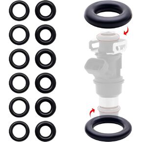 Fuel Injector O-Rings Set 12pcs O-Ring Injector Rebuild Set Compatible with Universal Vehicle Model; 6 Upper Viton O-Rings & 6 Lower Viton O-Rings Universal Repair Kits