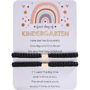 First Day Of Kindergarten Pre K School Mommy And Me Bracelets Gifts, Back To School String Matching Bracelet Set For Mom Daughter Son