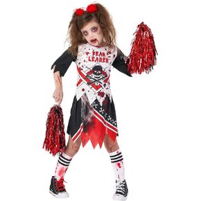 Morph Zombie Cheerleader Costume For Girls - Scary Halloween Costumes For Girls - Zombie Fearleader Costume For Girls