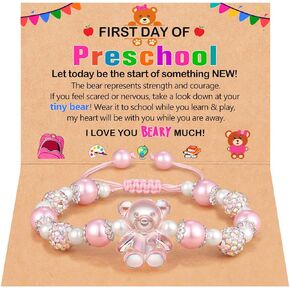 First Day of Kindergarten/Preschool Gift Back to School Gifts for Girls Bear Bracelet
