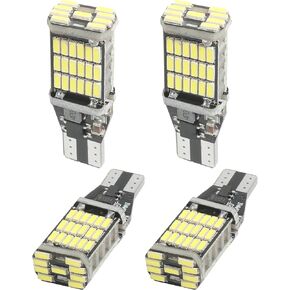 Pack of 4 LED Reverse Lights,Reverse Light Bulb,Car Accessories Error Free LED Tail Lights Turn Lights LED Bulbs,T15 4014 45SMD LED Reverse Light Bulb for Car Truck Backup (White)