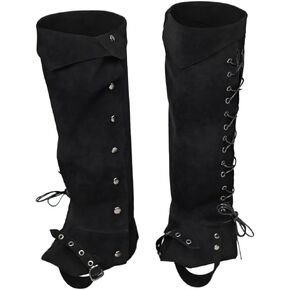 Costume Boot Covers Pirate Boot Covers Viking Medieval Guard Armor Faux Leather Steampunk Renaissance Boot Covers Costume Tops Leg Cuff for Halloween Costumes