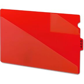 Smead End Tab Poly Out Guide, Two-Pocket Style, Center Position Tab, Legal Size, Red, 50 per Box (61970)