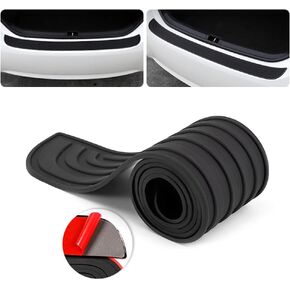 35.4"X2.7"Auto Rear Bumper Protector Cover, Auto Scratch-Resistant Non-Slip Rubber Backup Door Entry Cover, Suitable for Most Cars and Suvs, Black.