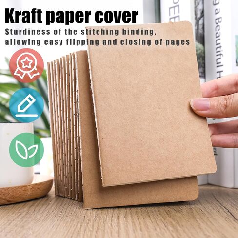 Koogel 16PCS Kraft Notebooks, 3.5x5in Pocket Notebooks with Lined Pages Small Pocket Journal Notepads Mini Notebook for School Office Home Travel Gifts in Saudi Arabia