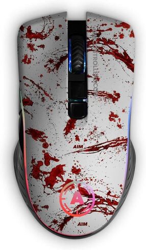 AimControllers Gaming PC Mouse Wired, 200-10000 DPI with LED RGB, 7 Programmable Buttons - Custom Ergonomic Mouse with Optic Sensor for Windows 10, USB - Storm Green in Saudi Arabia