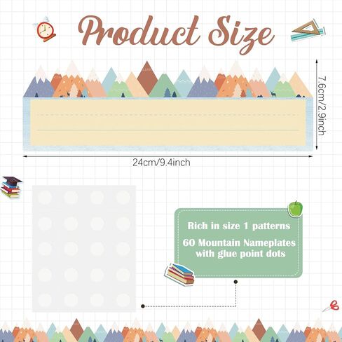 60 Sheets Name Plates for Classroom Die Cut Classroom Name Tags for Desk School Bus Name Tags Theme Flat Nameplates for Kids Teaching Tool Labeling Office Decorations (Ocean Waves) in Saudi Arabia