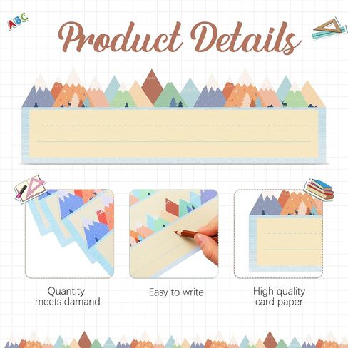60 Sheets Name Plates for Classroom Die Cut Classroom Name Tags for Desk School Bus Name Tags Theme Flat Nameplates for Kids Teaching Tool Labeling Office Decorations (Ocean Waves) in Saudi Arabia