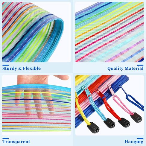 40 قطعة من أكياس أقلام الرصاص، 10 ألوان شبكية بسحاب مقلمة، حقائب أقلام رصاص صغيرة بسحاب مقاس 9 × 4.7 بوصة لمستلزمات تنظيم المكتب/المدرسة/المنزل، حقائب تخزين للسفر متعددة الأغراض in Kuwait