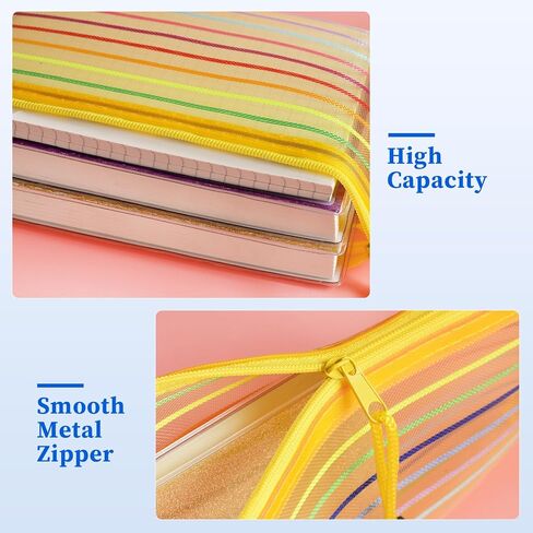 40 قطعة من أكياس أقلام الرصاص، 10 ألوان شبكية بسحاب مقلمة، حقائب أقلام رصاص صغيرة بسحاب مقاس 9 × 4.7 بوصة لمستلزمات تنظيم المكتب/المدرسة/المنزل، حقائب تخزين للسفر متعددة الأغراض in Kuwait