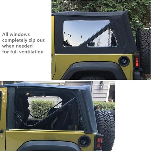 سطح ناعم مع نوافذ خلفية وجانبية ملونة لاستبدال الماس الأسود لسيارة Wrangler JK 2 Door 2010-2017 in Saudi Arabia