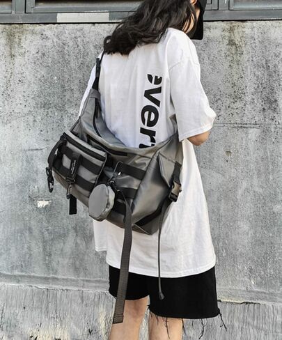 Techwear Crossbody Messenger Bag Japanese Harajuku Alt Emo Shoulder Bag Cool Hip Hop Goth Punk Streetwear in Kuwait