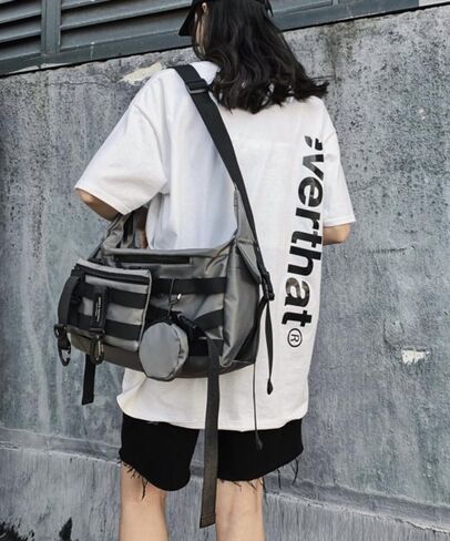 Techwear Crossbody Messenger Bag Japanese Harajuku Alt Emo Shoulder Bag Cool Hip Hop Goth Punk Streetwear in Kuwait
