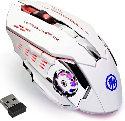 MELOGAGA Wireless Gaming Mouse Bluetooth/2.4G RGB Rechargeable -Black in Kuwait