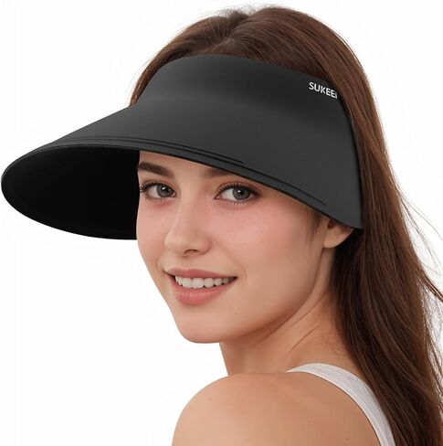 Sukeen Wide Brim Sun Visor for Women Men,UPF50+ Seamless Sun Hats Foldable Ponytail Beach Hats for Daily Outdoor Activities in Saudi Arabia