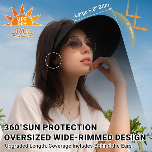 Sukeen Wide Brim Sun Visor for Women Men,UPF50+ Seamless Sun Hats Foldable Ponytail Beach Hats for Daily Outdoor Activities in Saudi Arabia