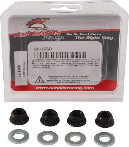 All Balls Racing 85-1260 Wheel Nut Kit Compatible with/Replacement For Suzuki LT-4WD 250 Quad Runner 1989-1998, LT-F 250 Quad Runner 2WD 1988-2001, LT-F 250 F 4WD Quad Runner 1999-2002 in Saudi Arabia