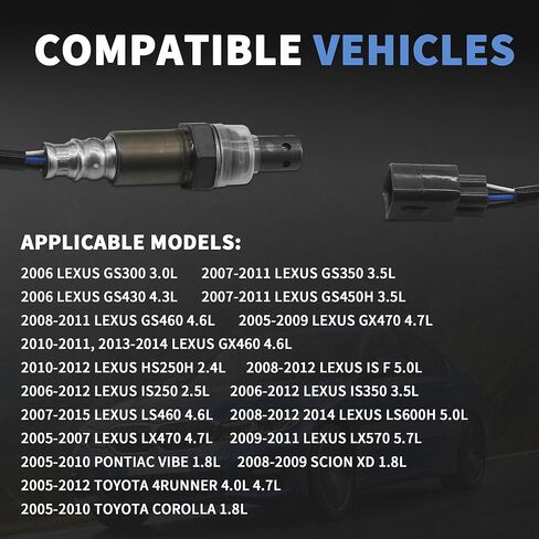 O2 Oxygen Sensor 234-9052 Compatible with Toyota Yaris 2006-2014, Compatible with Toyota Matrix Corolla 2005-2008, fit for Lexus LS460 2007-2009, fit for Pontiac Vibe 2005-2008 in Saudi Arabia