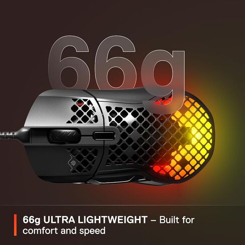 SteelSeries Aerox 5 Wireless - Holey RGB Gaming Mouse - Ultra-lightweight Water Resistant Design - 9 Buttons – Bluetooth/2.4 GHz - 18K DPI TrueMove Air Optical Sensor | 74g lightweight design with 9 programmable buttons and 18000 CPI for precision, durabi in Kuwait