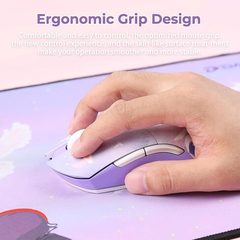 DAREU Sakura Pink Wireless Gaming Mouse with Charging Dock Rechargeable RGB,12K DPI,6 Programmable Buttons High-Precision Sensor [300IPS] [1000Hz] for PC Notebook Mac in Saudi Arabia