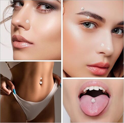 Yolev 55pcs Clear Nose Studs for Work Clear Nose Rings for Surgery Sports Plastic Clear Nose Piercing Jewelry Retainers Flexible Clear Nipple Septum Eyebrow Studs Industrial Piercing Jewelry 14G16G20G in Saudi Arabia