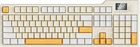 AK35I Wired Full-Size Mechanical Gaming Keyboard with Brown Switches, Grey-White Matching PBT Keycaps, Anti-Ghosting Multimedia Keys Roller, White Backlit, Programmable Macro, Aluminum Black in Kuwait