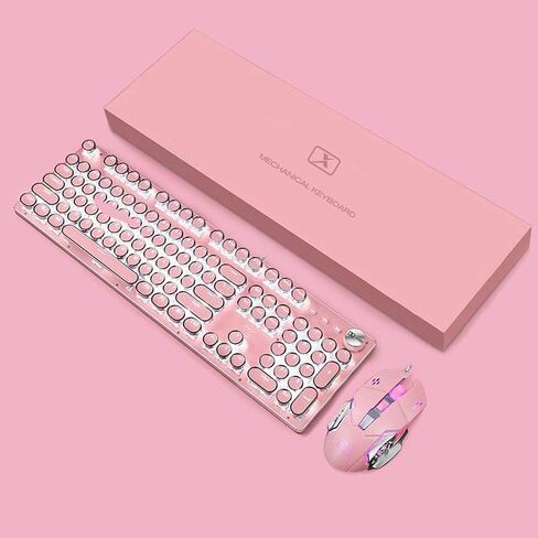 Basaltech Mechanical Gaming Keyboard and Mouse Combo, Pink in Kuwait