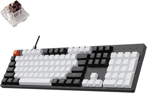 Keychron C2 Full Size 104 Keys Wired Mechanical Gaming Keyboard for Mac Layout, K Pro Brown Switch/White LED Backlight/Double Shot ABS Keycaps/USB C Computer Keyboard for Windows Laptop in Saudi Arabia