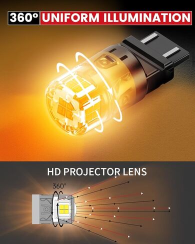 مصابيح إشارة الانعطاف LED LASFIT 3157، ترقية فائقة السطوع باللون الأصفر الكهرماني 3156 3057 4157 4057 LED، مصابيح بديلة مع جهاز عرض لأضواء العلامات الجانبية الوامضة الخلفية، قطعتان in Kuwait