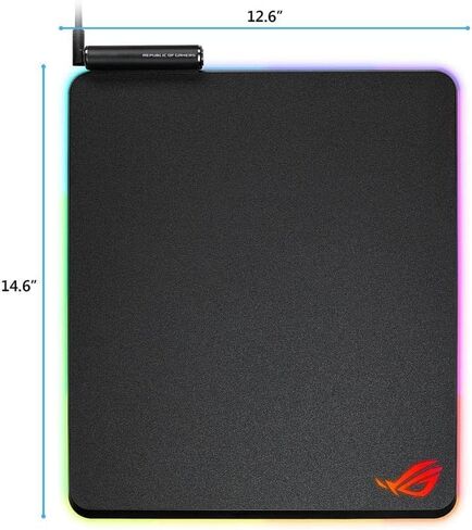 ASUS ROG Balteus RGB Gaming Mouse Pad - USB Port | Aura Sync RGB Lighting | Hard Micro-Textured Gaming-Optimized Surface & Nonslip Rubber Base in Kuwait