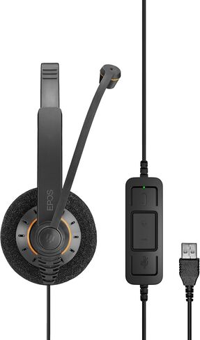 Sennheiser SC 30 USB CTRL (505548) - Single-Sided Business Headset | For Unified Communications | with HD Sound, Noise-Cancelling Microphone, & USB Connector (Black) in Saudi Arabia