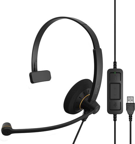 Sennheiser SC 30 USB CTRL (505548) - Single-Sided Business Headset | For Unified Communications | with HD Sound, Noise-Cancelling Microphone, & USB Connector (Black) in Saudi Arabia