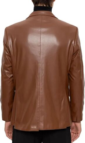 Leather Blazer for Men Real Lambskin Mens Leather Blazer Classic 2 Buttons Black Leather Blazer Men Sport Coat in Saudi Arabia
