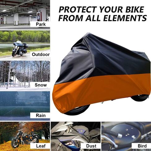 غطاء دراجة نارية ILM مع 3 أبازيم مقاومة للرياح مقاس 3XL 116 بوصة مناسب لهارلي ديفيدسون هوندا سوزوكي كاواساكي ياماها دوكاتي KTM BMW Model-MC01 (أسود) in Kuwait