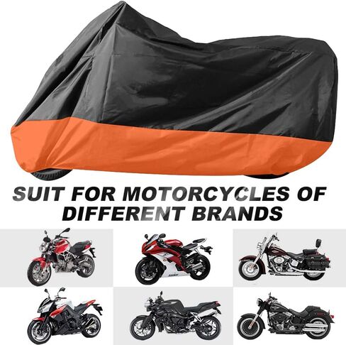 غطاء دراجة نارية ILM مع 3 أبازيم مقاومة للرياح مقاس 3XL 116 بوصة مناسب لهارلي ديفيدسون هوندا سوزوكي كاواساكي ياماها دوكاتي KTM BMW Model-MC01 (أسود) in Kuwait