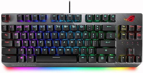 لوحة مفاتيح الألعاب الميكانيكية ASUS ROG Strix Scope TKL Electro Punk، مفاتيح Cherry MX الحمراء، مفتاح Ctrl أوسع 2X للحصول على دقة أكبر في الثانية، لوحة مفاتيح ألعاب للكمبيوتر الشخصي، إضاءة Aura Sync RGB، تبديل سريع، وردي in Kuwait