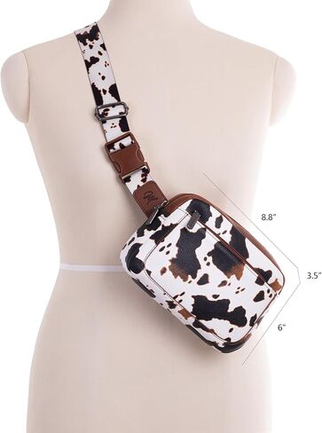 Montana West Cow Print Fanny Packs for Women Everywhere Belt Bag Crossbody Waist Packs with Adjustable Strap in Saudi Arabia