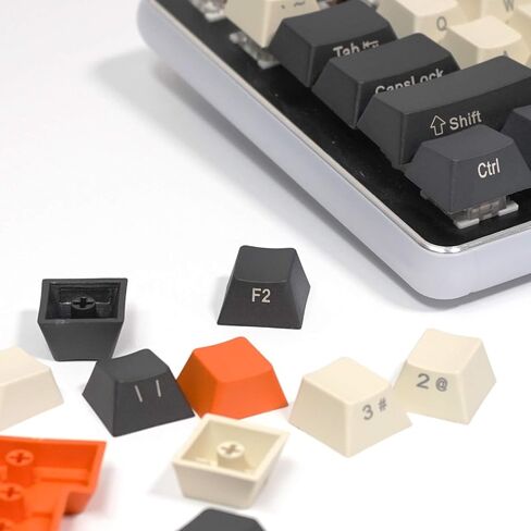 RK ROYAL KLUDGE 115 Carbon PBT Side Front Printed Keycaps, SEMI Profile Thick ANSI ISO Layout Non-Backlit Keycap Set for MX Switches Mechanical Keyboard in Kuwait