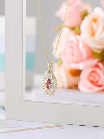 Oval Crystal Pendant Drop Dangle Necklaces for Women Glod Plated Costume Jewelry in Saudi Arabia