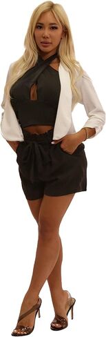 ShoSho Womens Bohemian Casual Paper Bag Waist Shorts Spring Summer Bottoms Relaxed Loose Fit with Waist Tie in Saudi Arabia